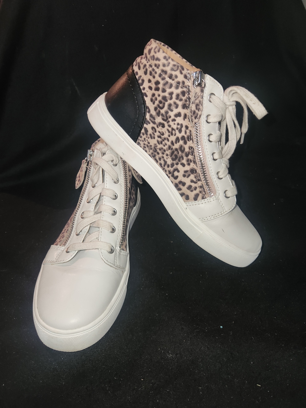 DV by Dolce Vita Cream and Leopard High-Top Sneakers #421